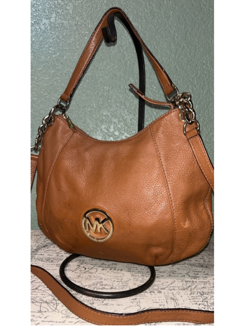 Women's Michael Kors Brown Leather Shoulder Bag One Size